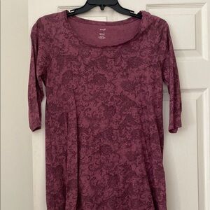 J. Jill Red Fitted Tunic Blouse